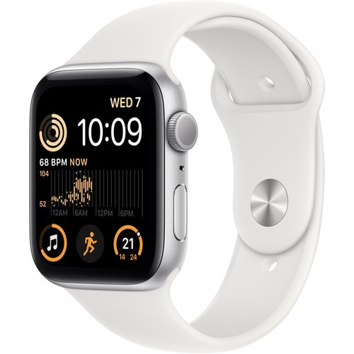 Apple Watch Se Gps 44MM Silver Aluminium Case With White Sport Band - Regular MNK23TU/A